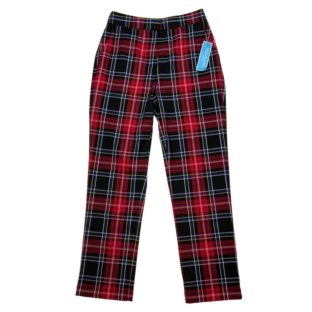 Draper James Red & Black Plaid Straight-Leg Pants